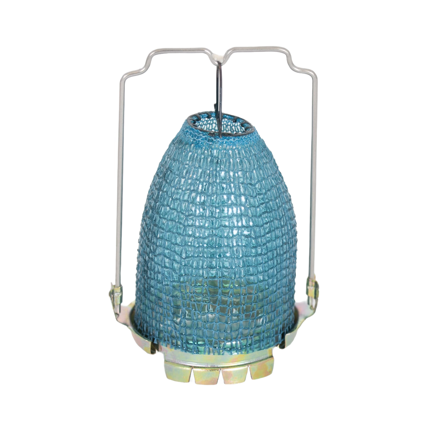 Blue fabric lamp mantle with wire frame for installing on Aladdin lamps, featured in Lamps & Lighting, Wicks and Mantles, Parts and Accessories, and Best Sellers collections.