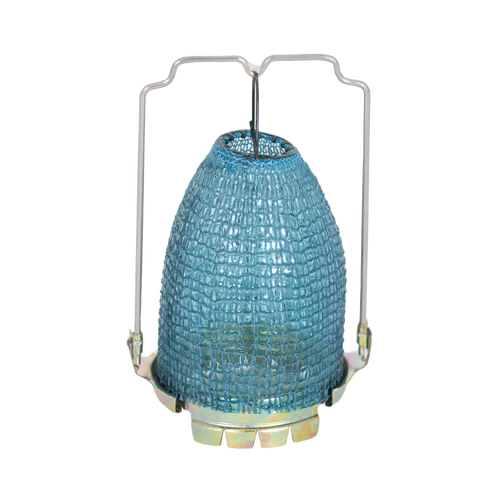 Blue fabric lamp mantle with wire frame for installing on Aladdin lamps, featured in Lamps & Lighting, Wicks and Mantles, Parts and Accessories, and Best Sellers collections.