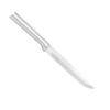 Handcrafted Rada steak and utility knife with a high carbon surgical steel blade and solid satin-finished recycled aluminum handle, made in USA, featured in Kitchen & Food collections.