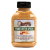 Clear jar of smooth creamy peanut butter spread with black lid, featuring an Amish made specialty label, part of Kitchen & Food, Peanut Butter & Jellies, and USA Made collections.