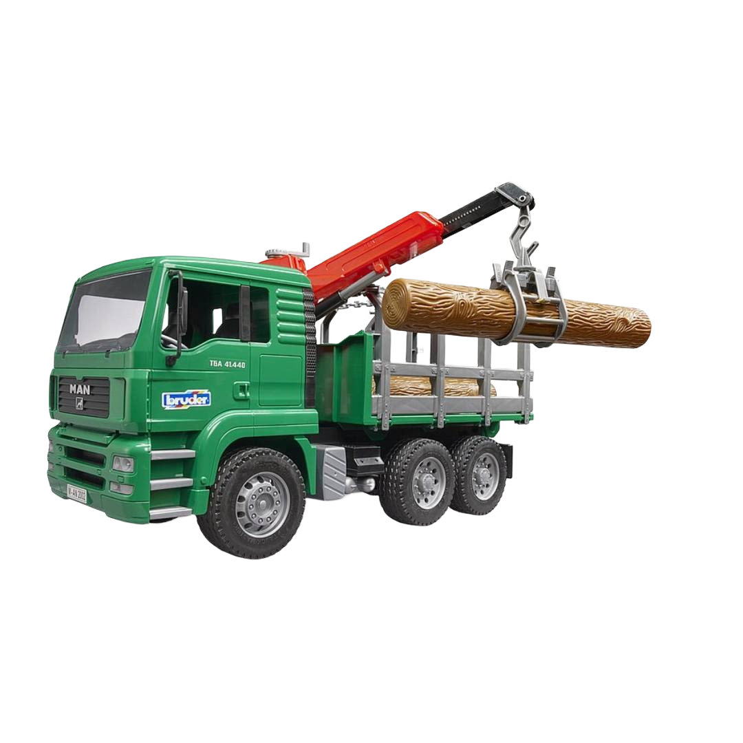 Bruder Toys MAN Timber Truck with Loading Crane & 3 Logs