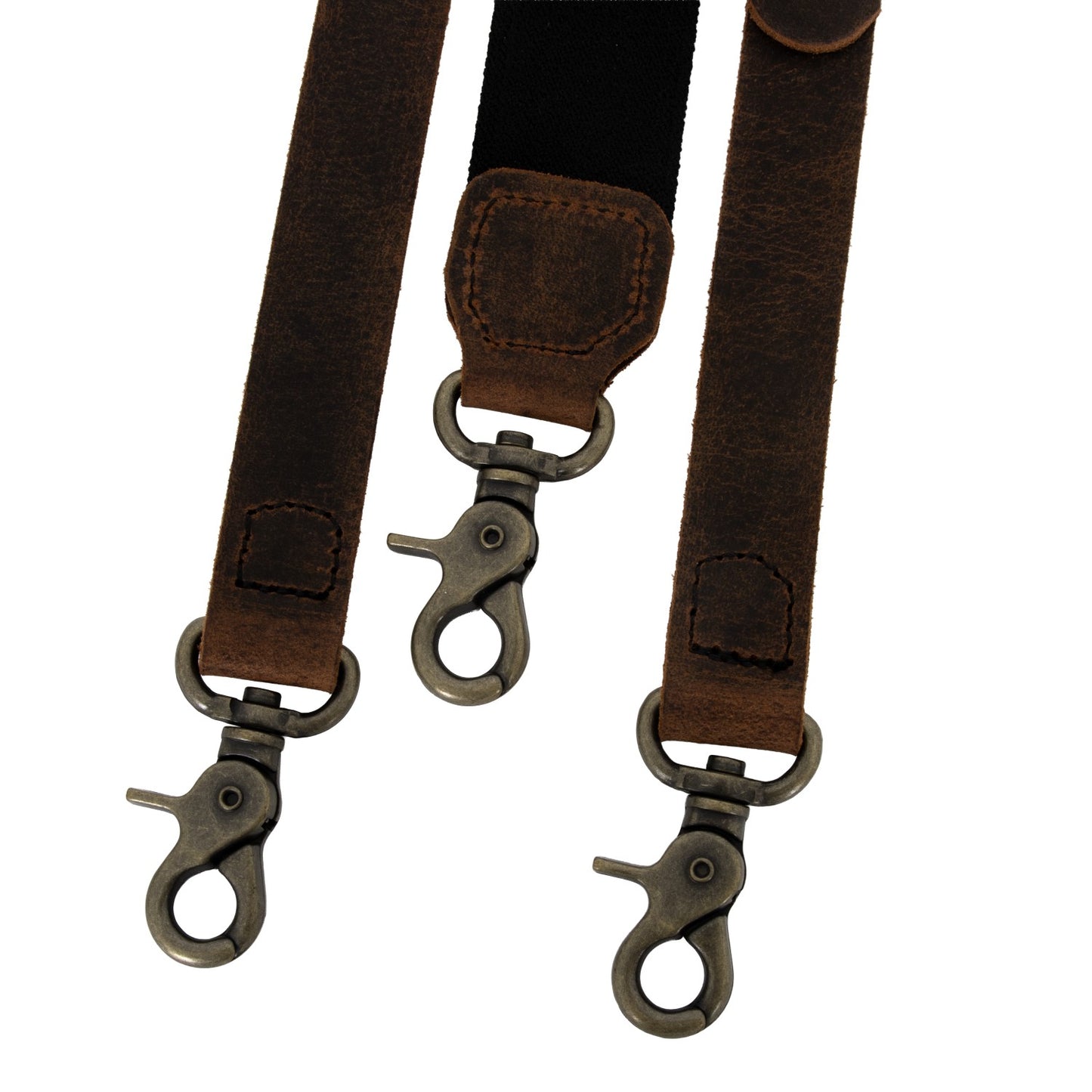 Amish-Made Leather Suspenders with Trigger Snaps