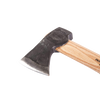 Compact handcrafted wildlife hatchet with a tempered Swedish steel blade and smooth wooden handle, ideal for farm, garden, woodworking, and outdoor tool collections.