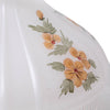 Hand-painted glass oil lamp shade featuring delicate orange buttercup flowers and green leaves, designed for lamps with 10-inch shade rings, in Lamps & Lighting and Best Sellers collections.