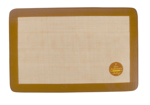Non-stick silicone baking mat with a woven glass fiber core, designed for jelly roll pans, durable for wide temperature ranges, ideal for Kitchen & Food and Baking Supplies collections.