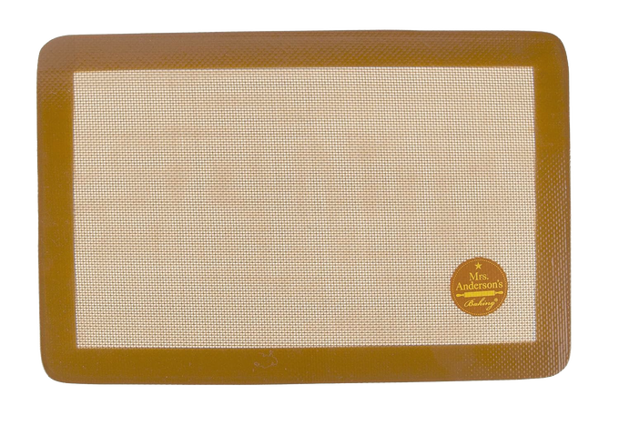 Non-stick silicone baking mat with a woven glass fiber core, designed for jelly roll pans, durable for wide temperature ranges, ideal for Kitchen & Food and Baking Supplies collections.