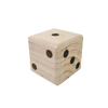 Handcrafted wooden yard die with natural kiln-dried wood and dark round pips, designed for outdoor family games, part of Toys, Books & Games, Lawn Games, and Best Sellers collections.