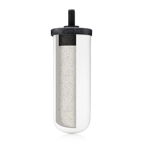 Handcrafted Ultra Fluoride ceramic water filter element with speckled white body and black threaded top, designed for gravity filtration in Farm, Garden & Tool and Water Heating and Treatment collections.
