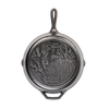 Cast iron skillet featuring a detailed bear design, crafted for durable use in kitchen and outdoor cooking, part of USA Made Cookware and Cast Iron collections.