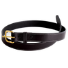 Handcrafted Amish-made black genuine English bridle leather belt with fine stitching and polished brass buckle, featured in Clothing and Accessories, USA Made, Best Sellers, and Promo Eligible collections.