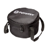 Durable black ripstop fabric transport bag with zipper and shoulder straps, designed for safely carrying Dutch ovens, featured in Farm, Garden & Tool, Camping, and Best Sellers collections.