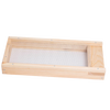Handcrafted wooden 8-frame mite screen base with metal mesh, designed for beekeeping use to protect hives from pests, made in USA by Amish craftsmen, ideal for farm and garden collections.