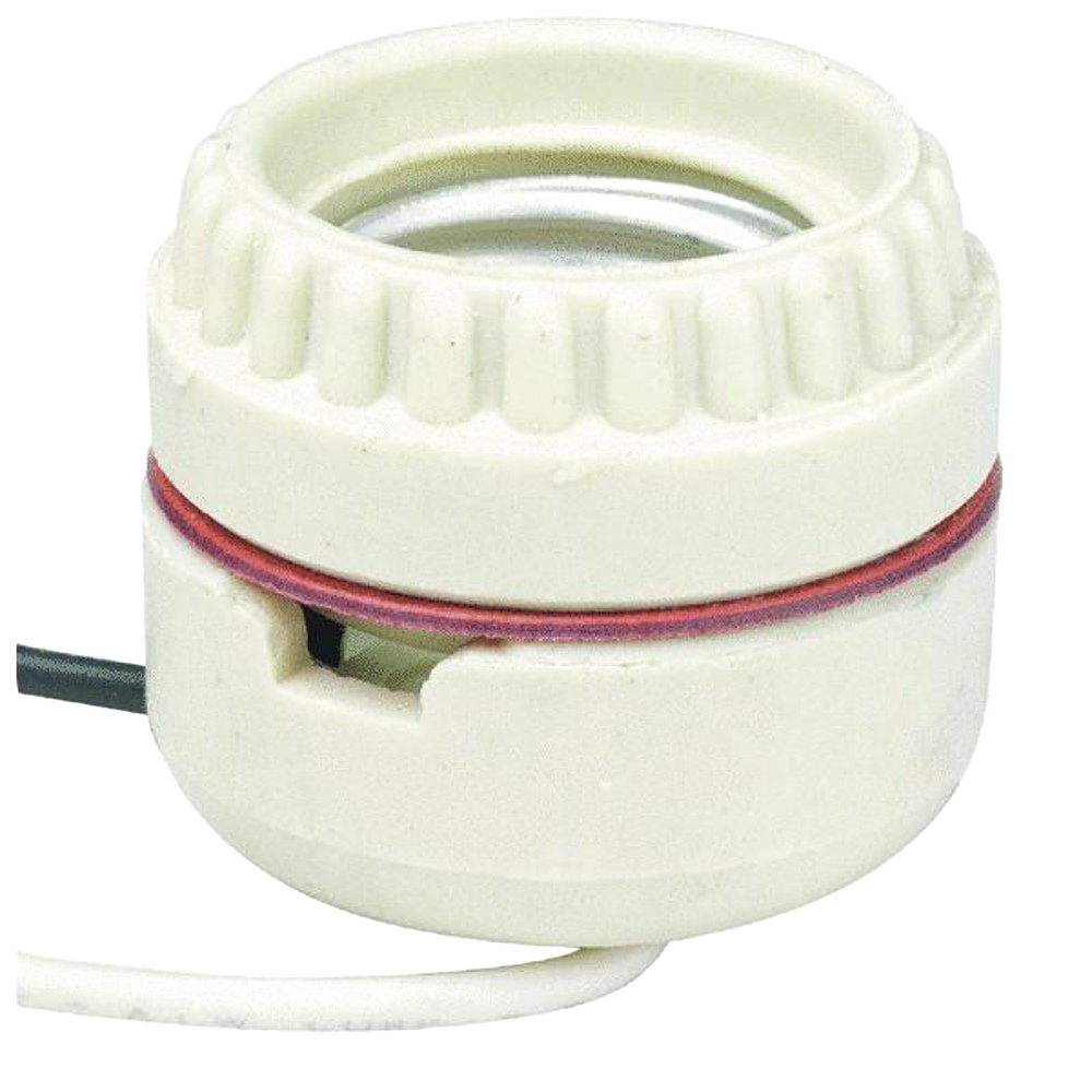 Handcrafted ceramic electric socket unit with wired connectors designed for easy lantern electric conversion, featured in Lamps & Lighting, Emergency Supplies, and Parts collections.