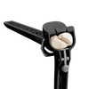 Black garlic press with ergonomic handle designed to press multiple unpeeled garlic cloves while automatically scraping and ejecting peels, ideal for Kitchen & Food, Food Prep, Choppers and Cutters, Kitchen Gadgets, and Cooking and Baking Helpers collections.