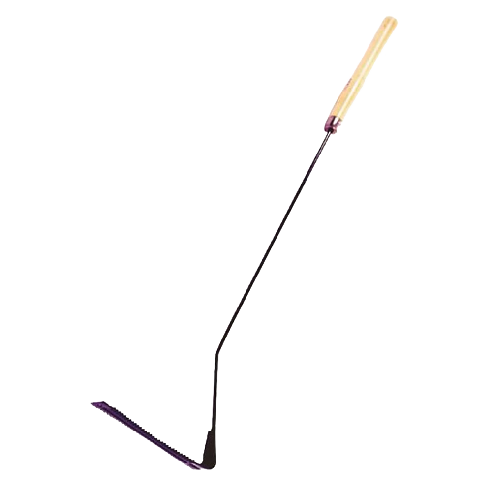 Handcrafted serrated steel grass whip with hardwood handle, designed for trimming weeds along fence lines, ideal for Farm, Garden & Tool, Farm Tools, Garden Accessories, Lawncare, and Best Sellers collections.