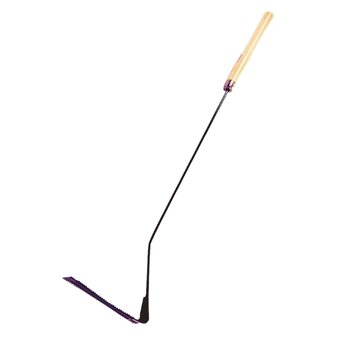 Handcrafted serrated steel grass whip with hardwood handle, designed for trimming weeds along fence lines, ideal for Farm, Garden & Tool, Farm Tools, Garden Accessories, Lawncare, and Best Sellers collections.