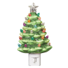 Handcrafted ceramic vintage-style tree nightlight with colorful bulbs in purple, pink, green, red, yellow, blue, clear, and a clear star topper, perfect for Home & Decor, Holiday Decor, Best Sellers, and Promo Eligible collections.