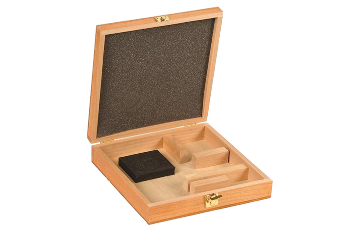 Handcrafted hardwood storage case made in USA with compartments for organizing grain mill parts, ideal for Kitchen & Food, Grain Mills, USA Made, Best Sellers, and Bread Making Supplies collections.