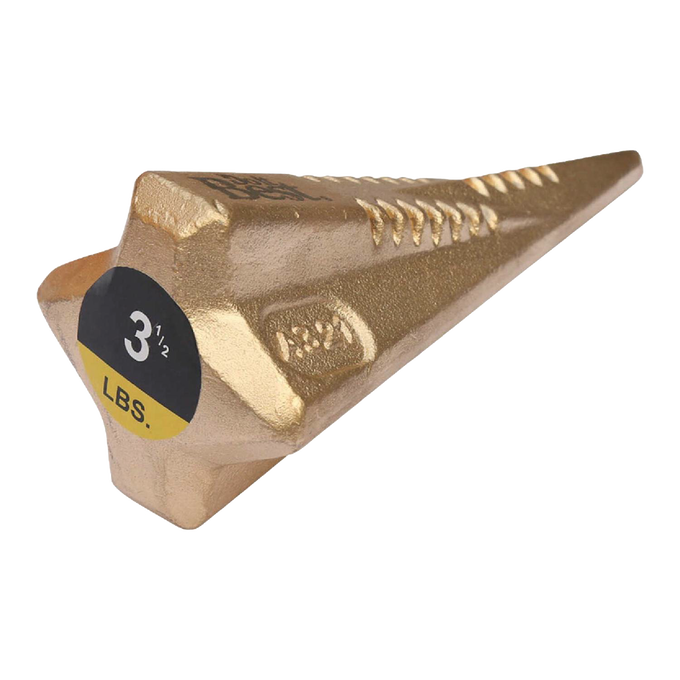 Lightweight 3.5 lb wood splitting wedge with a unique four-sided diamond shape and pointed end for easy splitting, featured in Farm, Garden & Tool and Axes collections.