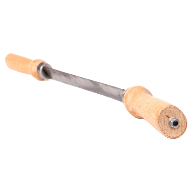 Handcrafted curved draw knife with wooden handles and high-quality steel blade, designed for woodworking, carving, and shaping logs in Farm, Garden & Tool and Carving Knives collections.