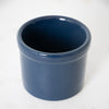 Handcrafted blue stoneware utility crock with lead-free food-safe glaze, made in the USA, ideal for small-batch fermenting, pickling, and kitchen use in food preservation collections.
