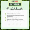 Graphic highlighting key benefits of a medicated scrub that relieves rash symptoms by removing rash-causing oil, easy to apply and promoting skin healing, featured in Health & Wellness and USA Made collections.