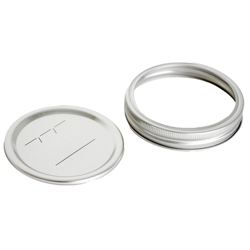 Wide-mouth canning jar lid and metal screw band with BPA-free sealing compound, ideal for Kitchen & Food, Food Preservation, Canning, Canning Jar Lids and Bands, and Best Sellers collections.