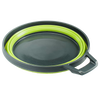 Collapsible camping bowl in green and dark gray with a sturdy handle, designed for easy transport and compact storage, perfect for outdoor, Farm, Garden & Tool, and Best Sellers collections.