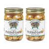 Two jars of handcrafted sweet pickled garlic with golden lids, made in Ohio's Amish Country, featured in Kitchen & Food, Pantry, USA Made, Best Sellers, and Promo Eligible collections.