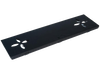 Black steel portable base with cut-out flower designs, crafted from indestructible 1/8" thick USA-made steel, ideal for use in Household Cleaning and Home & Decor collections.