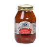 Large glass jar of handcrafted red sweet pepper relish with a gold metal lid, showcasing all-natural ingredients and made in USA for Kitchen & Food, Pantry, Snacks and Sweets, Best Sellers, and Promo Eligible collections.
