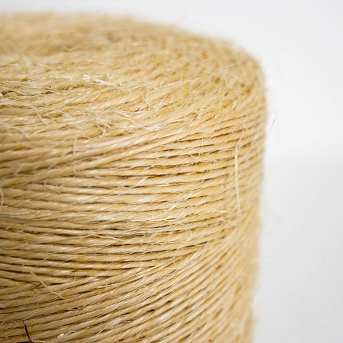 Close-up of natural beige sisal twine roll made from durable hemp fibers, featured in Farm, Garden & Tool, Garden Accessories, Best Sellers, and Promo Eligible collections.