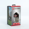 Compact rechargeable LED lantern in a durable metal and plastic casing, designed for camping, emergency supplies, and outdoor lighting in lamps and battery collections.