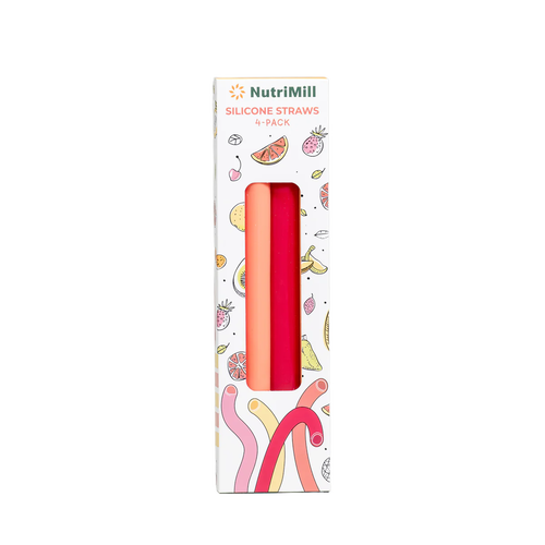 NutriMill Reusable Extra-Wide Silicone Straws - Set of 4