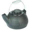 Classic cast iron teakettle with coil handle that stays cool, holding 2 quarts of water, designed for Kitchen & Food, Brewing Coffee and Tea, Cookware, and Cast Iron collections.