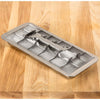 Vintage-style stainless steel ice cube tray with a built-in lifting handle for easy ice removal, perfect for Farm, Garden & Tool and Kitchen Gadgets collections.