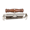 Durable chromed steel jar opener with wooden handle and strong clamping jaws designed to ease opening tight lids, ideal for kitchen gadgets and cooking helpers collections.