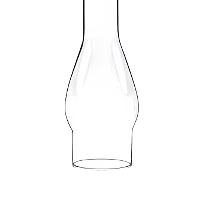 Clear handcrafted glass oil lamp chimney with a 2-7/8 inch base, designed for use with traditional lamps, featured in Lamps & Lighting and Parts and Accessories collections.
