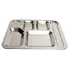 Durable stainless steel picnic tray with six separate compartments for food, drink, and utensils, ideal for Kitchen & Food, Dinnerware, Best Sellers, Promo Eligible, and Sale collections.