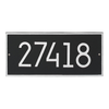 Handcrafted black and silver custom wall plaque with bold white numbers, designed to enhance curb appeal and add value, made in USA for Home & Decor and Address Signs collections.
