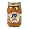 Glass jar of handcrafted Southern chow-chow relish with golden metal lid, featuring colorful label with vegetables, ideal for Kitchen & Food, Pantry, USA Made, Best Sellers, and Promo Eligible collections.