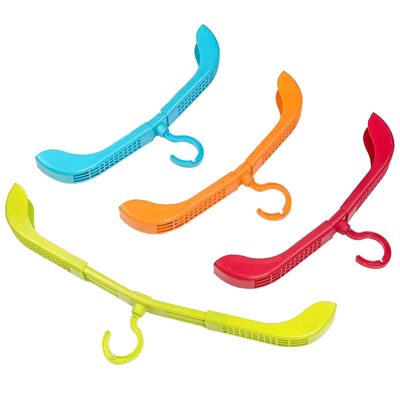 Set of four bright multi-color adjustable plastic hangers with swivel hooks and air vents to speed drying, part of Laundry Supplies, Dryers and Drying Accessories, Home & Decor collections.