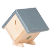 Handcrafted pine wood square bee shelter with a zinc roof and paper nesting tubes, designed for beneficial pollinators, ideal for Farm, Garden & Tool, Garden Accessories, Best Sellers collections.