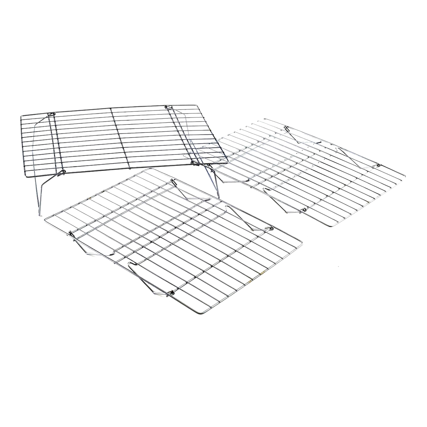Handcrafted stackable and collapsable cooling racks with sturdy metal wire construction, perfect for baking and cooling multiple trays, featured in Kitchen & Food, Cookware, Baking Supplies, Kitchen Gadgets, Cooking and Baking Helpers, Best Sellers, and Promo Eligible collections.