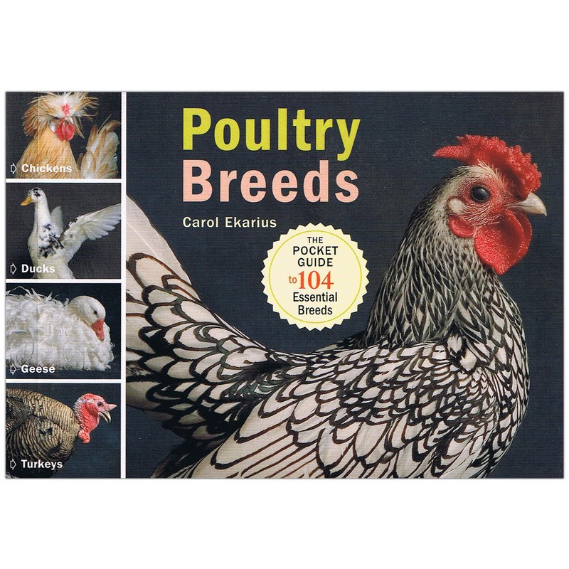 Cover of a farm and livestock book featuring a detailed photo of a speckled chicken, with smaller images of a chicken, duck, goose, and turkey, ideal for Toys, Books & Games and Best Sellers collections.