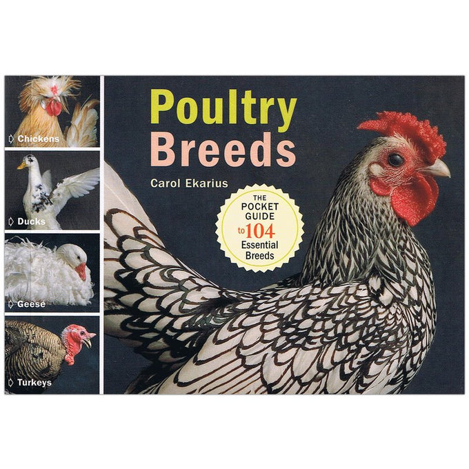 Cover of a farm and livestock book featuring a detailed photo of a speckled chicken, with smaller images of a chicken, duck, goose, and turkey, ideal for Toys, Books & Games and Best Sellers collections.