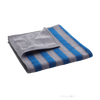 Gray microfiber cleaning cloth featuring bold blue stripes, designed for effective chemical-free cleaning, ideal for Home & Decor, Household Cleaning, and Best Sellers collections.