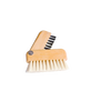 Compact handcrafted cleaning brush with pivoting wooden handle featuring two types of bristles, designed for effective keyboard and monitor dust removal in Home & Decor and Household Cleaning collections.