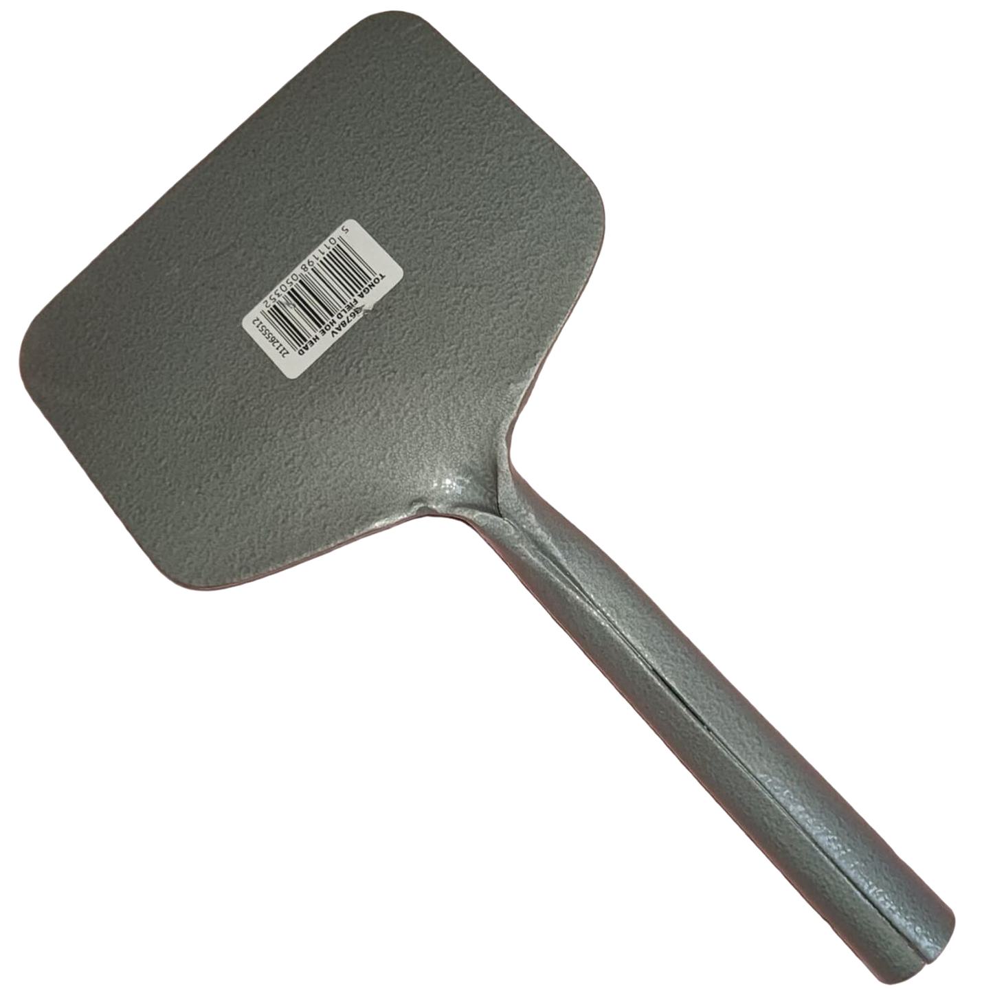 Solid forged carbon steel hoe head with powder-coated finish for rust resistance, designed for weeding and cultivating, ideal for farm, garden, and digging tasks.