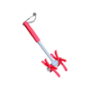 Handcrafted cultivator tool featuring a metal shaft with a red grip handle and dual curved chisel tip spider tines, designed for efficient soil tilling and weed removal in farm, garden, and best sellers collections.